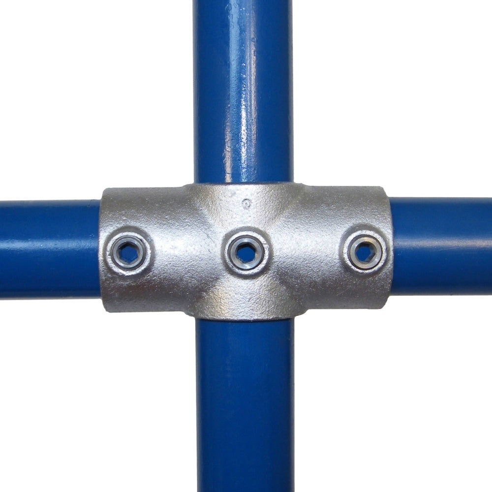 Art.119 Kreuzverbinder 90° - 1 Durch, 2 Ab - Rohrverbinder