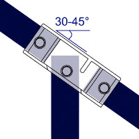 Art.127 T-Verbinder verstellbar  30-45° - Rohrverbinder