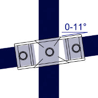 Art.156 Raccord en croix 0°-11° - Raccord de tuyaux