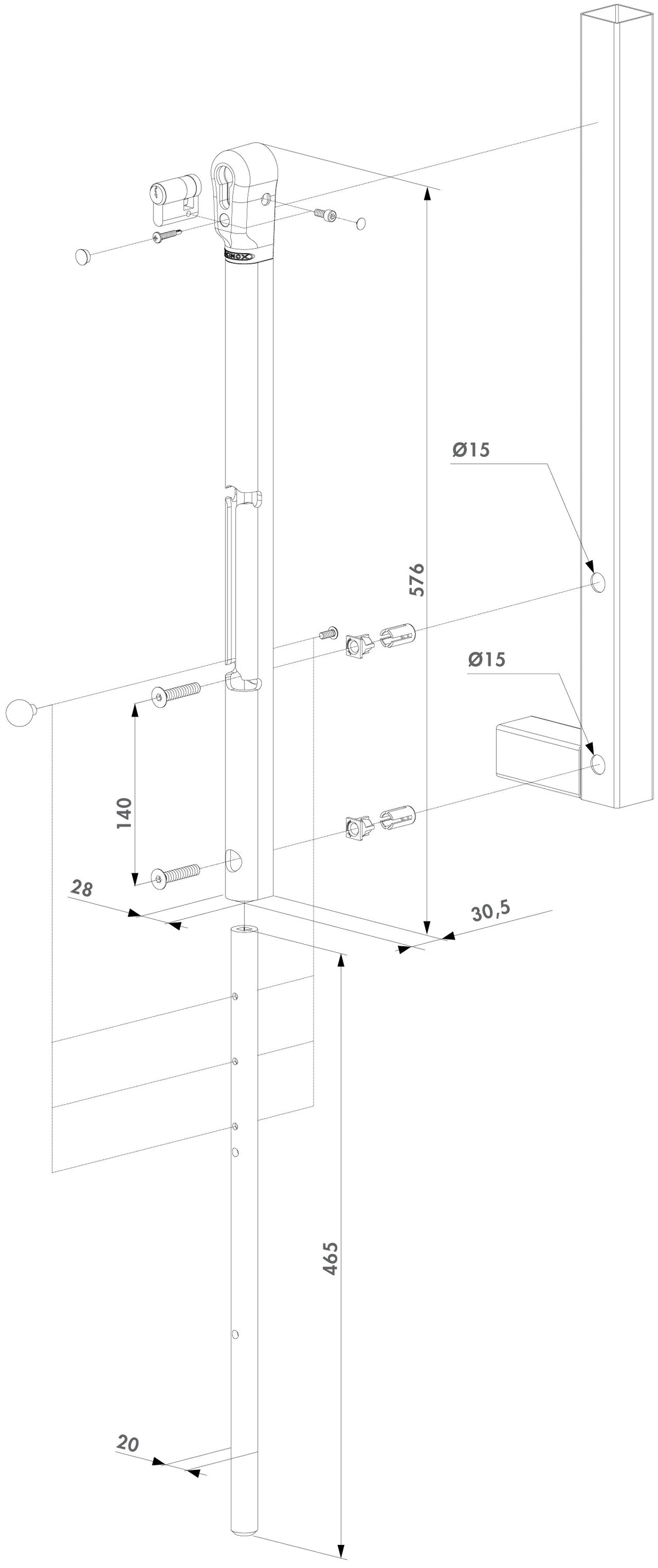 Art.520180 - Verrou à pêne Locinox VSA