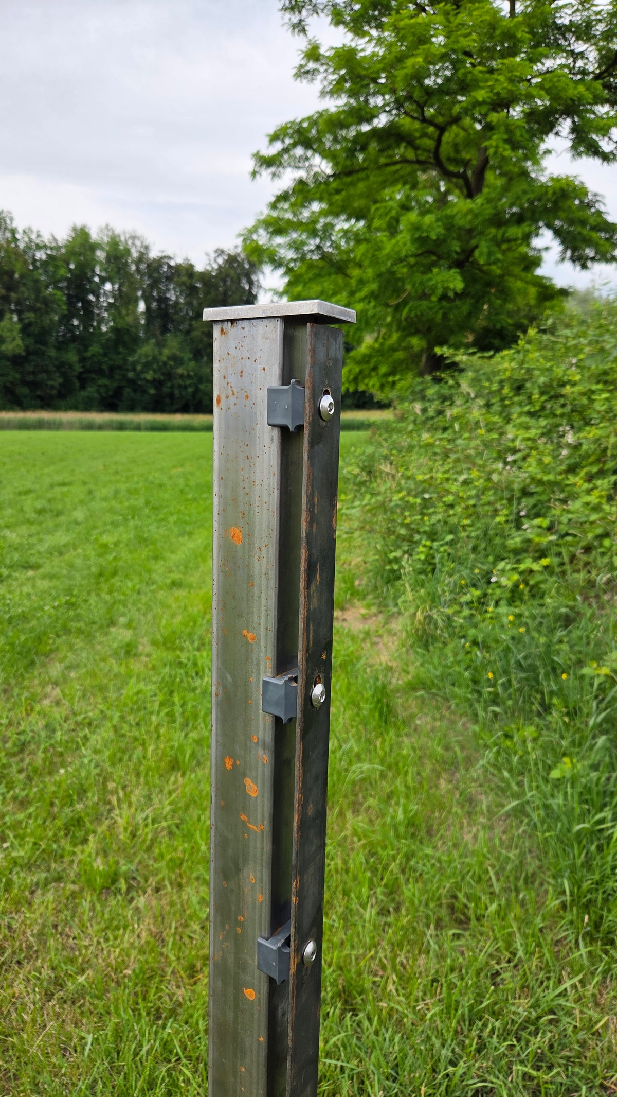 Doppelstabmatten Pfosten mit Abdeckleiste