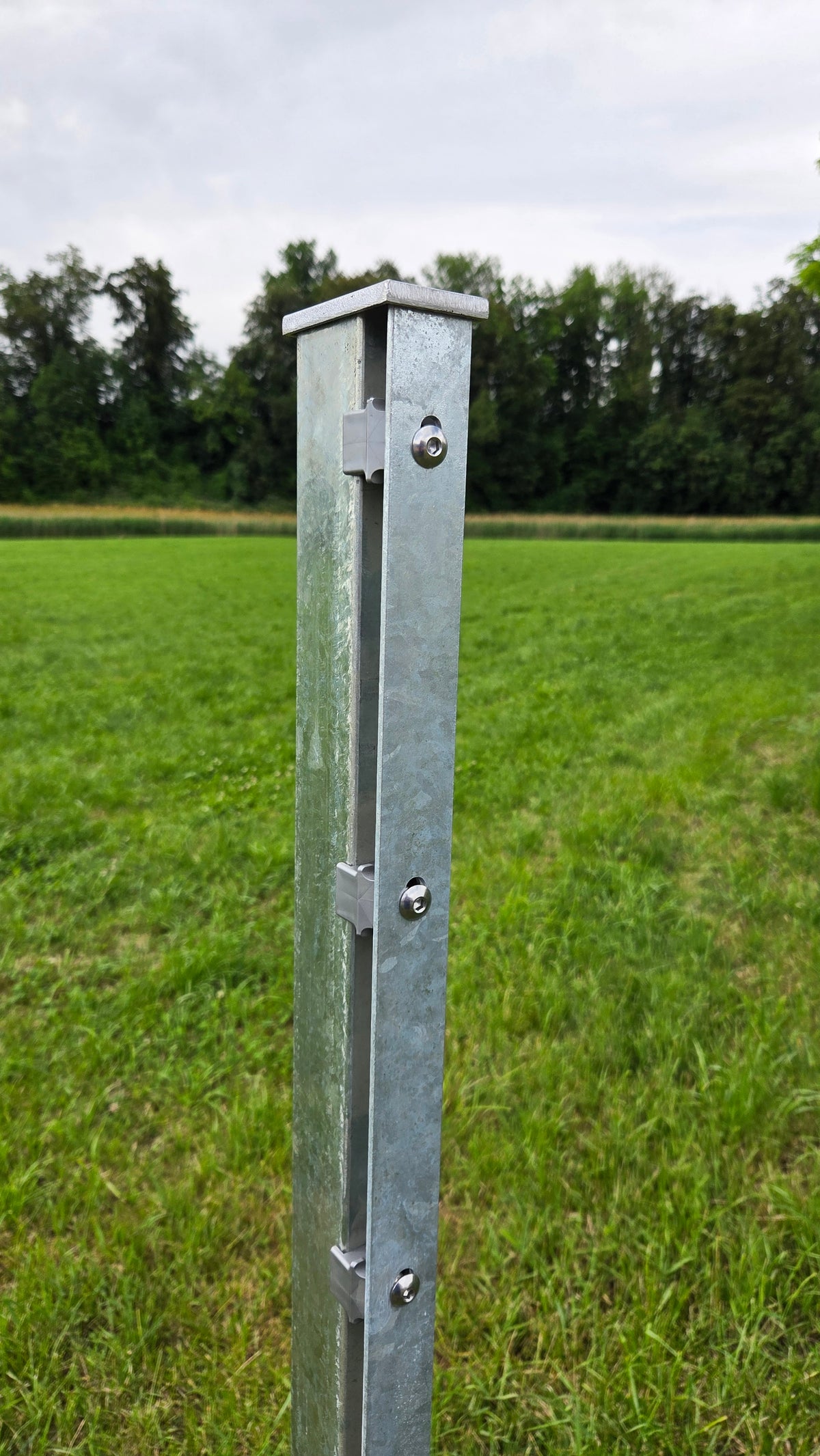 Doppelstabmatten Pfosten mit Abdeckleiste