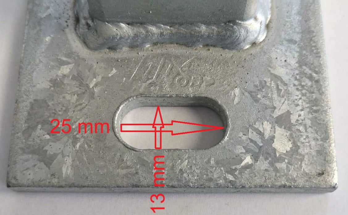 Pfosten 40/40 / mit Fussplatte, für Handlaufhalter ohne Bohrungen