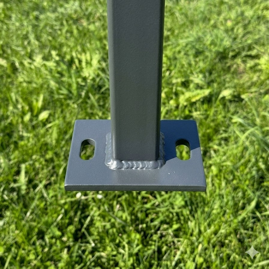 Pfosten 40/40 / mit Fussplatte, für Handlaufhalter ohne Bohrungen