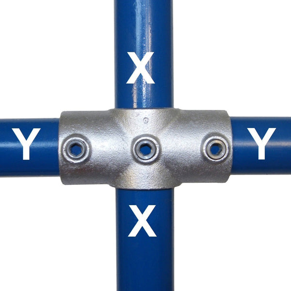 Rohrverbinder 4-fach Kreuzverbinder 1" (33,7 Mm), 90° - Durchgang
