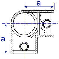 Art.128 Eckverbinder 90° - 3 Ab - Rohrverbinder