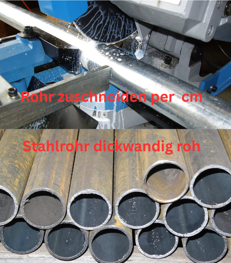 Tube pour conduite, léger à très rouillé, coupé / prix par cm + coupure