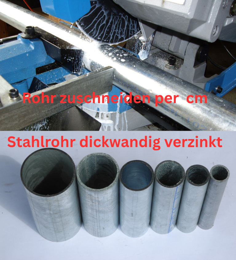Gasrohr feuerverzinkt zugeschnitten / Preis pro cm + Zuschnitt (neu)