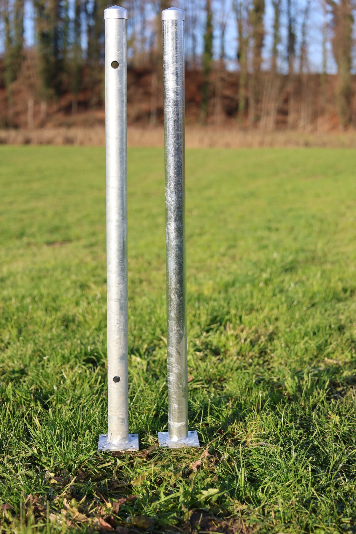 Torpfosten-Set mit Fussplatten für Tore einflüglig