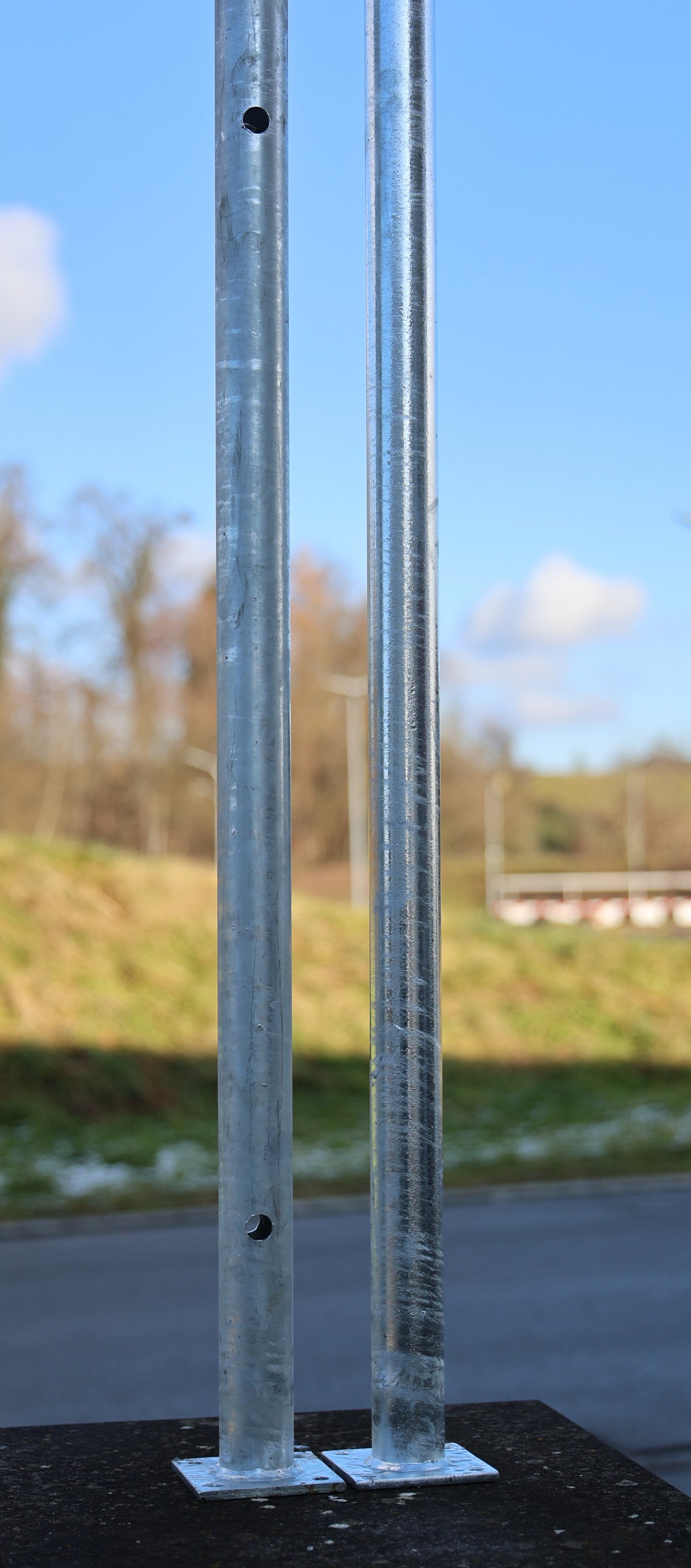 Torpfosten-Set mit Fussplatten für Tore einflüglig